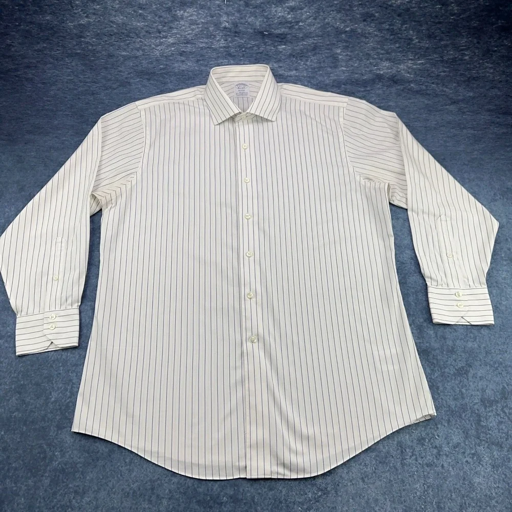 Brooks Brothers Regent Fit Striped Supima Cotton‎ Non-Iron Dress Shirt 16.5 33